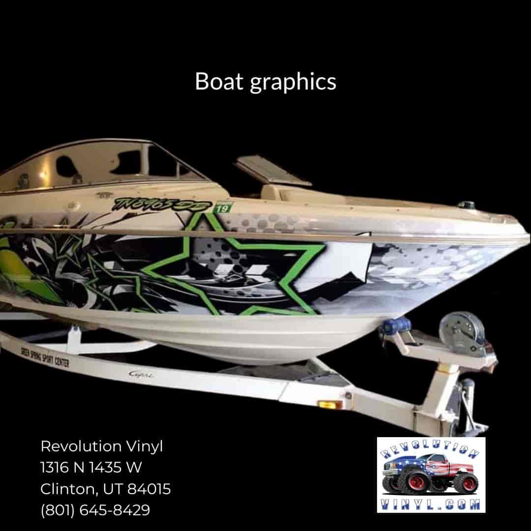 custom vinyl Boat wraps - Revolution Vinyl